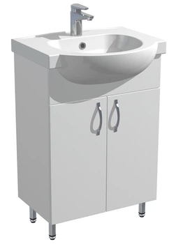 Тумба напольная 55 с умывальником Фрея 55 белая