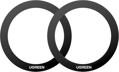 Магнитные кольца Ugreen LP428 Universal MagSafe Metal Ring 2 шт Black (UGR-25766)