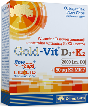 Дієтична добавка Olimp Labs Gold-Vit D3 2000 + K2 60 капсул (5901330078675)