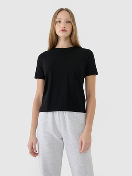 Футболка бавовняна жіноча 4F 4FWSS25TTSHF1991-20S XL Чорна (5905700406204)