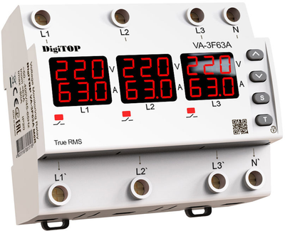 Реле напруги/струму DigiTOP VА-3F63A M6R