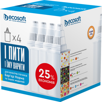 Набір картриджів Ecosoft для фільтрів-глечиків Бар'єр 4 шт (4820056807813)