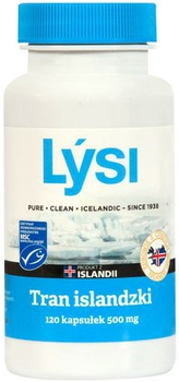 Дієтична добавка Lysi Icelandic Tranz 500 мг 120 капсул (5690548868603)