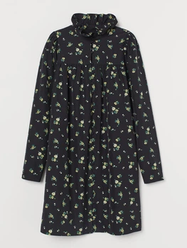 Платье H&M S черный цветы 30069214332
