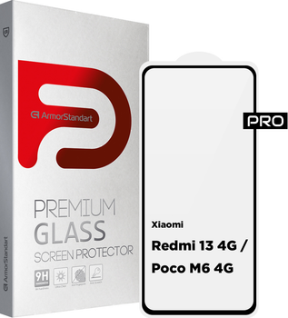 Захисне скло ArmorStandart Pro для Xiaomi Redmi 13 4G / Poco M6 4G Black (ARM78248)