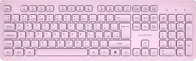 Клавіатура бездротова Canyon HKB-W01 Silent Wireless EN/UA Pink (CNS-HKBW01P)