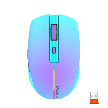 Бездротова миша MEETION 2.4G, Bluetooth Dual Mode gaming mouse BTM002, 1000-1200-1600dpi, 6keys, Type-C Charging, RGB, purple