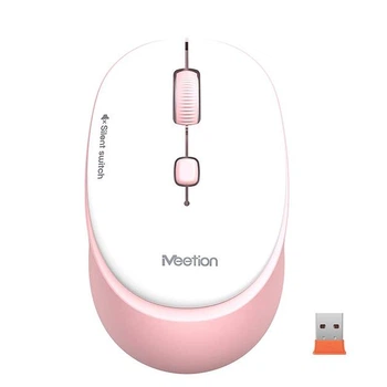 Бездротова миша MEETION 2.4G Wireless Office Mouse R571, 1000, 1200, 1600 DPI, 1хAA, white-pink
