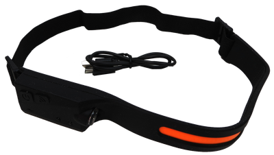 Аккумуляторный налобный фонарь LED полоса 120 Lm + фонарик 90 Lm Bresser