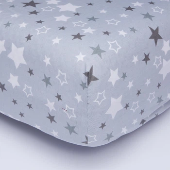 Простынь на резинке Moon&Star Silver Stars Бязь Gold Люкс 90х190х25 см (MS-850000903)