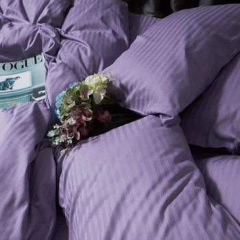 Комплект постельного белья Moon&Star Satin Stripe «Soft Lilac» King Size 220x240 наволочки 4х50х70 (MS-820008683)