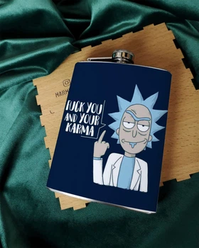 Фляга для алкоголя из нержавеющей стали Rick and Morty Рік і Морті "Fuck you" - 500 мл