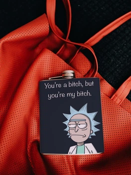 Фляга для алкоголя из нержавеющей стали Rick and Morty Рік і Морті "You're a bitch, but you're my bitch". - 500 мл