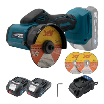 Акумуляторний універсальний різак PROFI-TEC PWS7620 (20 В, диск 76 мм) (2 х PT2020MP (2.0Аг), зарядний пристрій BC20V, коробка + Захисний кожух з виходом під пилосос (006995)