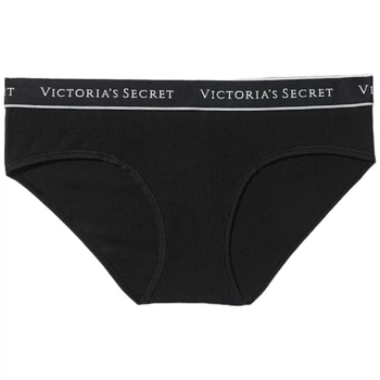 Трусики Victoria's Secret Logo Cotton Hiphugger Panty Black M Черные