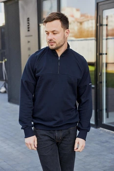 Мужской джемпер UMON с молнией на горовине 3XL темно-синий (М180.3)