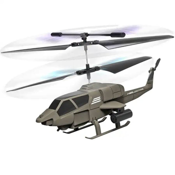 Вертолет на радиоуправлении Star Toys 22 см военный, аккумуляторный с подсветкой, серый 666-21A