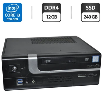 Компьютер Terra SFF / Intel Core i3-6320 (2 (4) ядра по 3.90 GHz) / 12 GB DDR4 / 240 GB SSD / Intel HD Graphics 530 / DVD-ROM / Windows 10 Pro б/у
