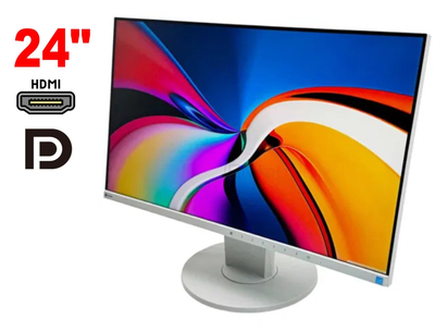Монитор Широкоформатный Eizo FlexScan EV2450 / 24" (1920x1080) IPS / 1x HDMI, 1x DP, 1x DVI, 1x VGA, 1x USB 3.0, 2x USB 2.0, 2x Audio / 2х 1W / VESA 100x100 / Pivot б/у
