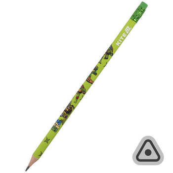 Олівець графітний тригранний HB із гумкою Kite Ninja Turtles NT25-046, 70783