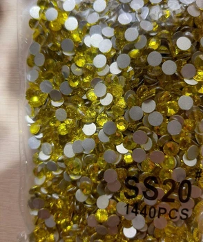 Стрази скляні DMC SS20 Жовті / citrine 1440 шт/уп холодна фіксація