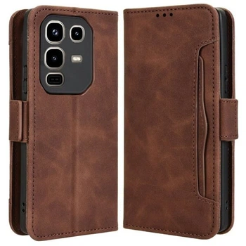 Чехол-книжка с кармашками Deexe Wallet Stand для Infinix Note 50 / Note 50 Pro - Brown
