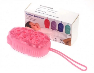 Мочалка масажна Bath Brush Силіконова мочалка для масажу тіла ванни масажер для купання двостороння