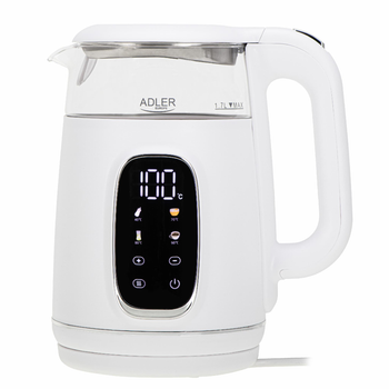 Электрочайник ADLER AD 1305 White/Silver POLAND 1.7L с регулятором температуры
