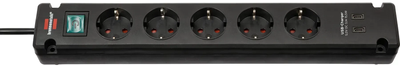 Przedłużacz Brennenstuhl Bremounta 5 gniazd USB Type-C do ładowania 3 m Black (1150660415)