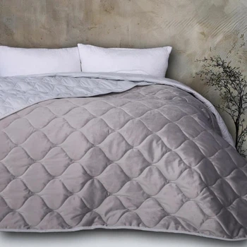 Покривало MirSon №5051 Velor charm Light Gray 150x210 см (2200008376833)