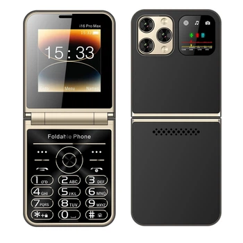 Кнопковий мобільний телефон розкладачка AIEK I16 Max на 4 сім карти Black