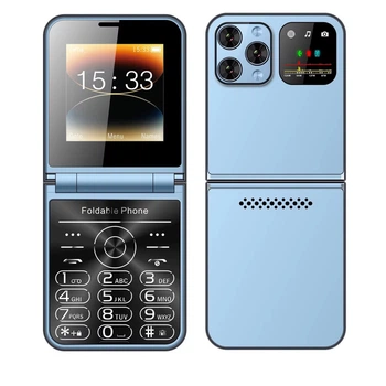 Кнопковий мобільний телефон розкладачка AIEK I16 Max на 4 сім карти Blue