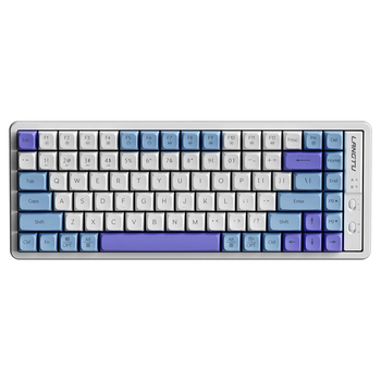 Механическая беспроводная клавиатура LANGTU GK85 с тремя режимами Type-C, Bluetooth и 2,4 ГГц, RGB подсветка клавиш, 85 клавиш (раскладка ENG, QWERTY, Gold Red Switch). Цвет - Морской синий