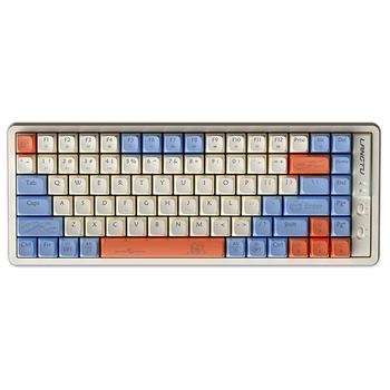 Механическая беспроводная клавиатура LANGTU GK85 с тремя режимами Type-C, Bluetooth и 2,4 ГГц, RGB подсветка клавиш, 85 клавиш (раскладка ENG, QWERTY, Gold Red Switch). Цвет - Молочно-апельсиновый