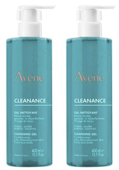 Zestaw do pielęgnacji twarzy Avene Cleanance Żel oczyszczający 2 x 400 ml (3282779417549)