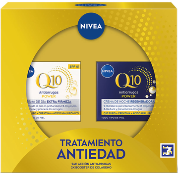 Zestaw do pielęgnacji twarzy Nivea Q10 Krem na dzień 50 ml + Krem na noc 50 ml (8412300052375)