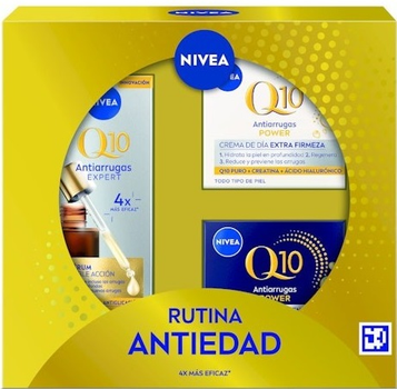 Набір по догляду за обличчям Nivea Q10 Rutina Antiedad Крем денний 50 мл + Крем нічний 50 мл + Сироватка 30 мл (8412300052399)