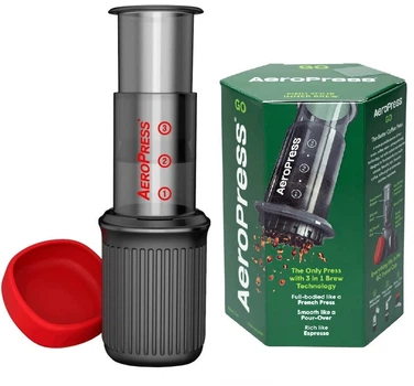 Аеропрес для заварювання кави пластикова компактна AeroPress Go темно-прозора 237 мл