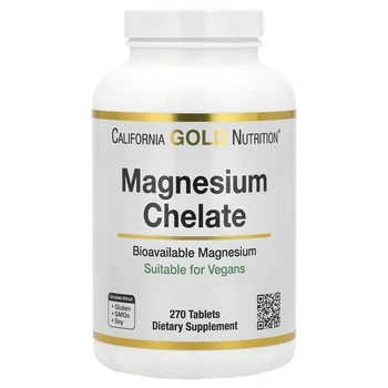 Хелатный магний California Gold Nutrition хелат магния с кальцием 210 мг 270 таблеток
