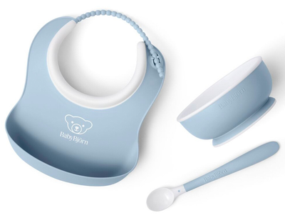 Набір дитячого посуду BabyBjorn Powder Blue, 3 шт.