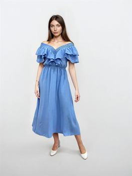 Сукня максі бохо з резинкою по планці Wear me XS Блакитний (14_25_360-1_10974)