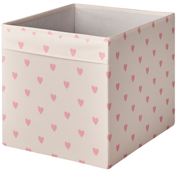 Бархатная коробка для хранения вещей IKEA REGNBROMS 33x38x33 см розовый органайзер для одежды белья игрушек
