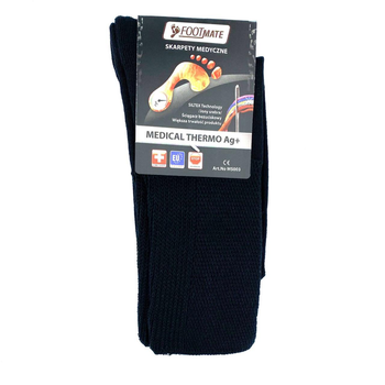 Шкарпетки діабетичні зі сріблом Medical Thermo AG FootMate L - 42/44 (med0000830) Чорний