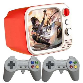 Игровая ретро видеоконсоль H7 Mini TV аккумуляторная с двумя джойстиками и красным монитором 3,5 дюйма (127-14-16356)