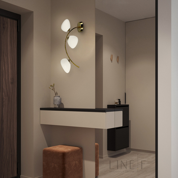 Потужний стіновий світильник MODERN FLORAL ARCH на 3 плафони