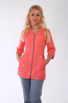 Медичний костюм жіночий на блискавці 46р. № 22108 батист
