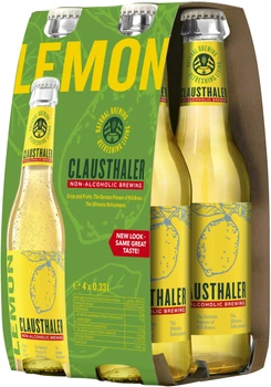 Упаковка пива Clausthaler Lemon світле фільтроване 0% 0.33 л Мультипак x 4 шт (4053400003597)