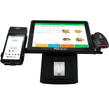 Комплексна каса 5-в-1 SHIVA POS Android 11 для магазину і торгівлі. POS-термінал + принтер чеків + сканер штрихкодів + тримач для сканеру і платіжного термінала (SHIVA-A)