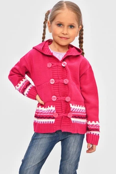 Кофта десткая для девочки темно-розового цвета KIDS рост 104 см: 104 - 110 см (28 р) (201595)