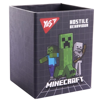 Стакан для письмового приладдя Minecraft картон сірий Yes (708332)